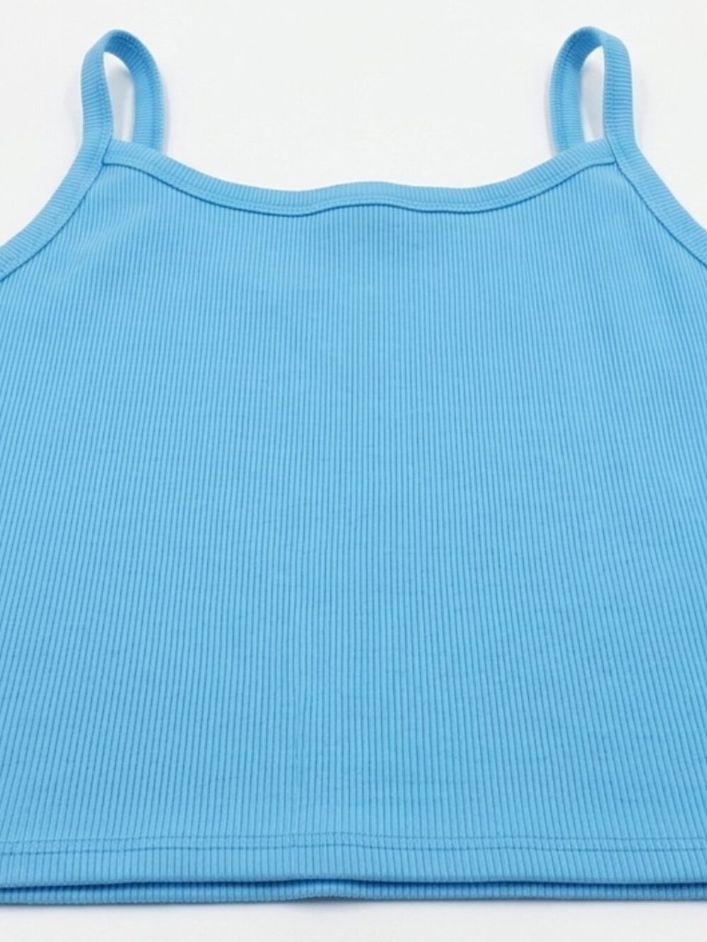 Ribbed Sky Blue Cami Tank Top